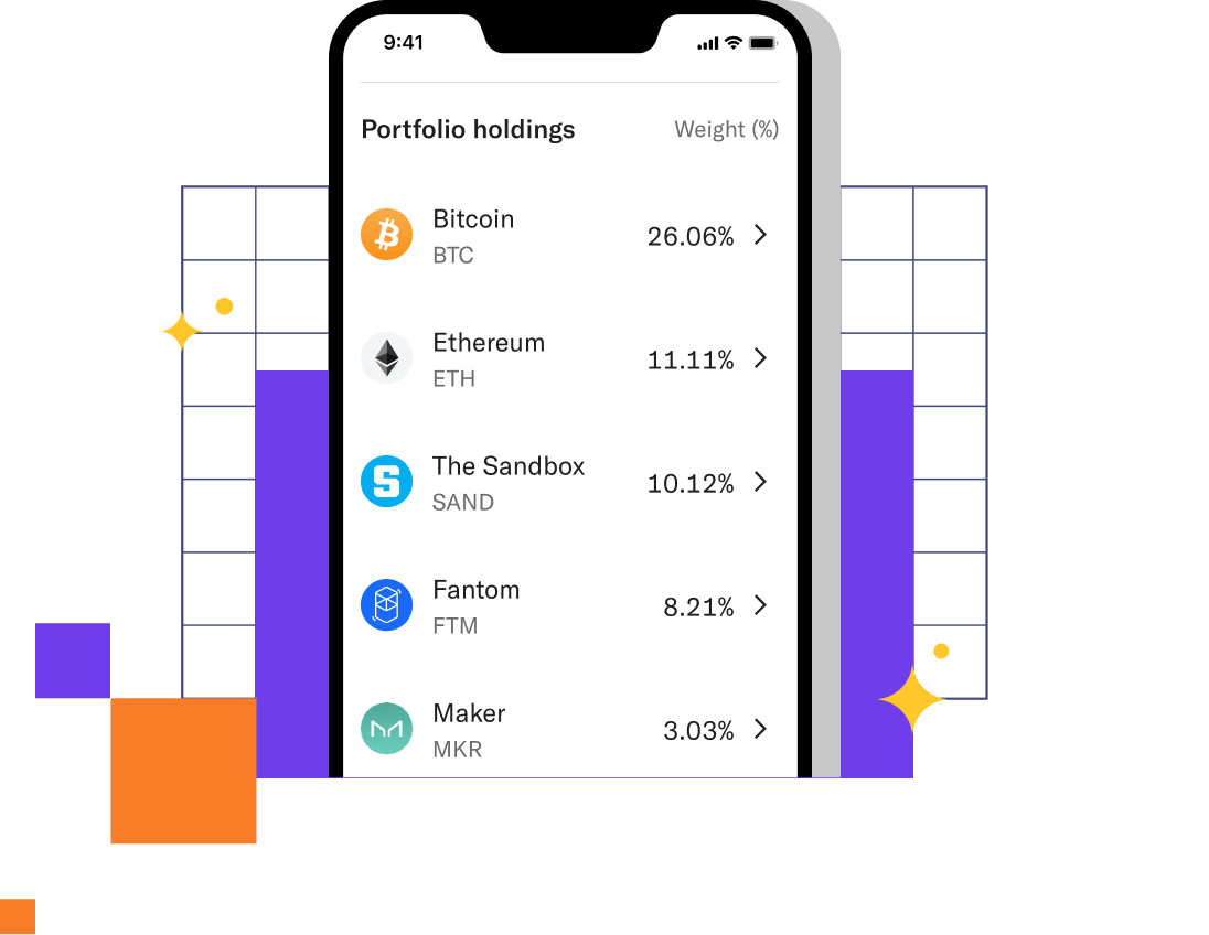 Phone screen showing diverse crypto portfolio holdings